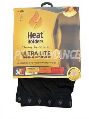 NEW! Heat Holders Ultra Lite Thermal Underwear Pants Women's Large Black